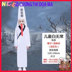 Bộ Hóa Trang Ma Quái Tóc Trắng Cho Halloween - Áo Choàng, Găng Tay, Mũ & Kính LED Đỏ, Trang Phục Cosplay Thần Chết Kinh Dị