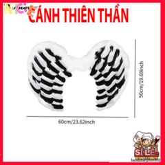 Cánh Thiên Thần Cosplay Halloween - Phụ Kiện Độc Đáo Cho Tiệc Hóa Trang & Lễ Hội, Kích Thước 60x50cm, Chất Liệu Lông Ngỗng Cao Cấp
