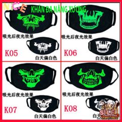 Khẩu Trang Dạ Quang Họa Tiết Đầu Skull Thời Trang Anime - Khẩu Trang Bảo Vệ Độc Đáo Cho Halloween & Cosplay