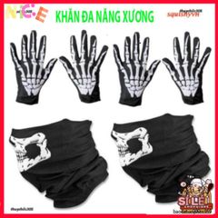 Khẩu Trang Xương Ma Đầu Lâu 50cm - Khăn Đa Năng Vải Lanh Thoáng Mát Cho Hoạt Động Ngoài Trời, Phong Cách Cá Tính