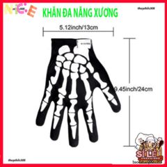 Khẩu Trang Xương Ma Đầu Lâu 50cm - Khăn Đa Năng Vải Lanh Thoáng Mát Cho Hoạt Động Ngoài Trời, Phong Cách Cá Tính