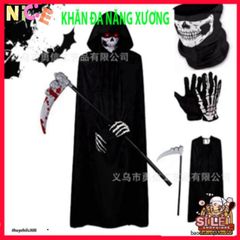 Khẩu Trang Xương Ma Đầu Lâu 50cm - Khăn Đa Năng Vải Lanh Thoáng Mát Cho Hoạt Động Ngoài Trời, Phong Cách Cá Tính