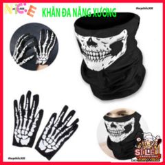 Khẩu Trang Xương Ma Đầu Lâu 50cm - Khăn Đa Năng Vải Lanh Thoáng Mát Cho Hoạt Động Ngoài Trời, Phong Cách Cá Tính