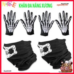 Khẩu Trang Xương Ma Đầu Lâu 50cm - Khăn Đa Năng Vải Lanh Thoáng Mát Cho Hoạt Động Ngoài Trời, Phong Cách Cá Tính