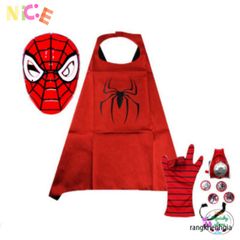 Bộ trang phục cosplay siêu anh hùng Người Nhện cho trẻ em - Áo choàng và mặt nạ 3D, hoàn hảo cho Halloween và vui chơi