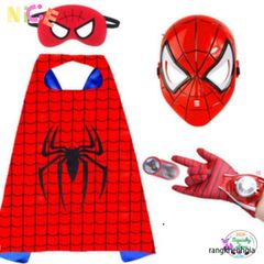 Bộ trang phục cosplay siêu anh hùng Người Nhện cho trẻ em - Áo choàng và mặt nạ 3D, hoàn hảo cho Halloween và vui chơi
