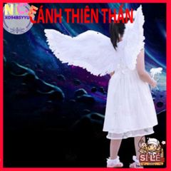 Cánh Lông Vũ Trẻ Em Màu Trắng - Đạo Cụ Tiệc Hóa Trang, Dây Đeo Tiện Lợi Cho Bé, Trang Phục Thiên Thần Đáng Yêu