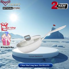 Chảo Sâu Lòng 20cm Inox 316 Nguyên Khối 3 Lớp Haatz HYP920, Dùng Cho Mọi Loại Bếp - Hàng Chính Hãng