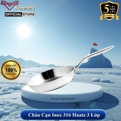 Chảo Cạn Inox 316 Haatz CIC6810 - Size 20cm - Bền Bỉ, An Toàn, Đa Năng - Phù Hợp Mọi Loại Bếp - Bảo Hành 5 Năm