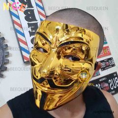 Bộ Đôi Mặt Nạ Thằng Hề Vàng & Trắng - Phong Cách Cá Tính Hacker Anonymous Cho Tiệc Hóa Trang Và Lễ Hội