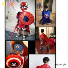 Áo Choàng Siêu Nhân Người Nhện Kèm Mặt Nạ Dành Cho Trẻ Em - Thời Trang Cosplay Siêu Anh Hùng Hấp Dẫn cho Bé Trai