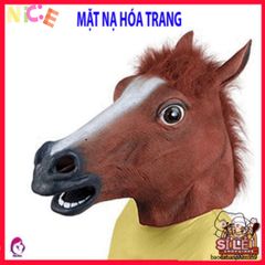 Mặt nạ Latex Ngựa Độc Đáo Halloween - Phụ Kiện Thời Trang Hóa Trang Sáng Tạo Cho Tiệc Tùng, Ngựa Nâu, Đen, Trắng