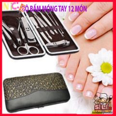 Bộ Dụng Cụ Cắt Móng Tay 12 Món Chống Gỉ - Hộp Da Sang Trọng Chăm Sóc Nail Tại Nhà Cho Gia Đình