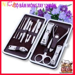 Bộ Dụng Cụ Cắt Móng Tay 12 Món Chống Gỉ - Hộp Da Sang Trọng Chăm Sóc Nail Tại Nhà Cho Gia Đình
