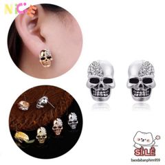 Khuyên Tai Đầu Lâu Phong Cách Gothic Với Đá Pha Lê - Trang Sức Cá Tính Độc Đáo Cho Người Yêu Thích Thời Trang Vintage