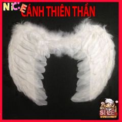 Cánh Thiên Thần Trắng Cho Bé - Phụ Kiện Thời Trang Hóa Trang Đáng Yêu, Lông Vũ Nhân Tạo An Toàn, Kích Thước 45x35cm