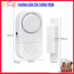 Chuông Báo Động Không Dây Gắn Cửa - Cảm Biến Âm Thanh Lớn 90dB, Dễ Lắp Đặt, Có Công Tắc Nguồn và Pin Tích Hợp