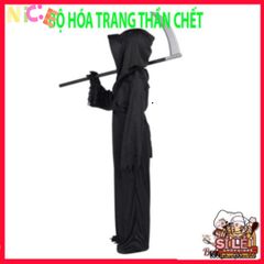 Bộ Đồ Hóa Trang Thần Chết Kinh Dị Halloween - Bộ Trang Phục Đầy Đủ Cho Người Lớn & Trẻ Em, Mặt Nạ Đầu Lâu và Găng Tay Hình Xương