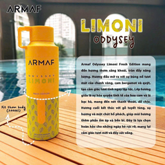 Xịt Thơm Toàn Thân Armaf Odyssey Limoni Fresh Edition 200ml - Hương Quế Sang Trọng, Tươi Mát, Chính Hãng, Duy Trì Sự Tự 