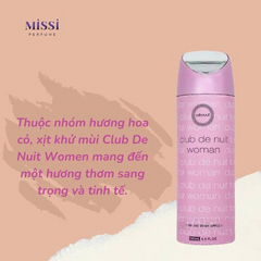 Xịt Thơm Toàn Thân Nữ Armaf Club De Nuit Woman 200ml - Hương Nước Hoa Quyến Rũ, Cao Cấp, Giúp Khử Mùi, Tự Tin Tỏa Sáng