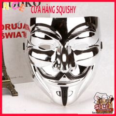 Mặt Nạ Hacker Ánh Kim - Chú Hề Vendetta Sáng Bóng, Phụ Kiện Hóa Trang Độc Đáo Cho Lễ Hội, Tiệc Tùng, Cosplay