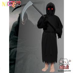 Bộ Trang Phục Thần Chết Halloween cho Người Lớn - Áo Dài, Mặt Nạ và Găng Tay - Phong Cách Bí Ẩn và Kinh Dị Chuyên Nghiệp
