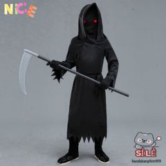 Bộ Trang Phục Thần Chết Halloween cho Người Lớn - Áo Dài, Mặt Nạ và Găng Tay - Phong Cách Bí Ẩn và Kinh Dị Chuyên Nghiệp