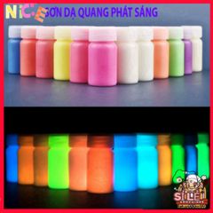 Chai sơn acrylic huỳnh quang 15g - Bột phát sáng vĩnh cửu cho nghệ thuật, trang trí và Halloween, nhiều màu sắc rực rỡ