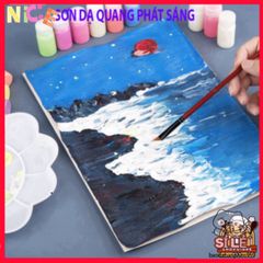 Chai sơn acrylic huỳnh quang 15g - Bột phát sáng vĩnh cửu cho nghệ thuật, trang trí và Halloween, nhiều màu sắc rực rỡ