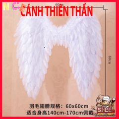 Bộ Cánh Thiên Thần Lông Vũ Trắng - Phụ Kiện Gothic Độc Đáo Cho Lễ Hội Halloween và Các Dịp Đặc Biệt