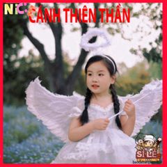 Bộ Cánh Thiên Thần Lông Vũ Ngộ Nghĩnh - Trang Phục Hóa Trang Halloween, Trung Thu và Tết Nguyên Đán Cho Bé
