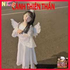 Bộ Cánh Thiên Thần Lông Vũ Ngộ Nghĩnh - Trang Phục Hóa Trang Halloween, Trung Thu và Tết Nguyên Đán Cho Bé