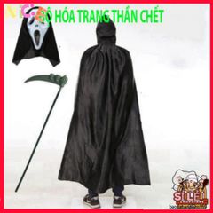 Bộ Trang Phục Halloween Thần Chết - Áo Choàng, Mặt Nạ và Lưỡi Hái Độc Đáo cho Buổi Tiệc Hóa Trang và Lễ Hội Kinh Dị