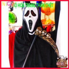 Bộ Trang Phục Halloween Thần Chết - Áo Choàng, Mặt Nạ và Lưỡi Hái Độc Đáo cho Buổi Tiệc Hóa Trang và Lễ Hội Kinh Dị