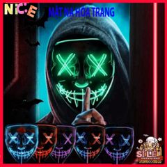 Mặt Nạ LED Glow-in-the-Dark Halloween 2024 - Phụ Kiện Cosplay Rave Tuyệt Đẹp Cho Tiệc Tùng và Hóa Trang