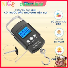 Cân Điện Tử Mini Xách Tay Thông Minh Có Móc Treo và Thước Đo - Cân Đo Hành Lý, Thực Phẩm, Tiện Lợi Khi Mua Sắm