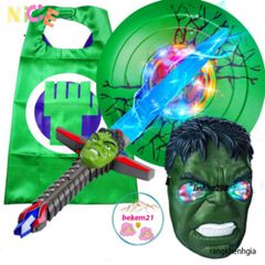 Bộ Trang Phục Siêu Anh Hùng Hulk Cho Bé Trai - Áo Choàng Ngắn Tay Mát Mẻ, Phù Hợp Halloween và Sinh Nhật, Quà Tặng Độc Đáo