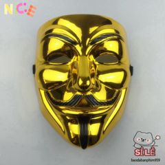 Mặt nạ Hacker ánh kim bạc - Mặt nạ hóa trang chú hề sang trọng cho tiệc Halloween và sự kiện cosplay