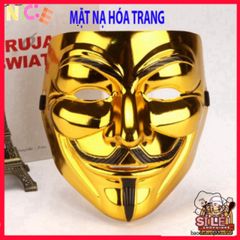 Mặt nạ Hacker ánh kim bạc - Mặt nạ hóa trang chú hề sang trọng cho tiệc Halloween và sự kiện cosplay