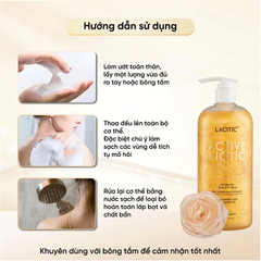 Sữa Tắm Lacitic Active Biotic Vàng 1 Lít Hữu Cơ - Cấp Ẩm, Làm Sạch, Dưỡng Da Mềm Mại, Hương Nhẹ Nhàng, Dành Cho Cả Nam Nữ