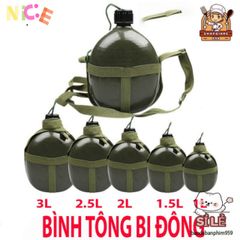 Bình Nước Nhôm Xanh Cổ Điển 1.2L - Bình Tông Đựng Rượu Cao Cấp, Độ Bền Cao, Tiện Dụng Cho Nam Giới