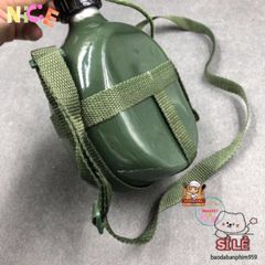 Bình Nước Nhôm Xanh Cổ Điển 1.2L - Bình Tông Đựng Rượu Cao Cấp, Độ Bền Cao, Tiện Dụng Cho Nam Giới