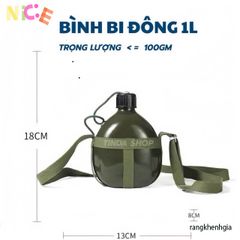 Bình Bi Đông Nhôm Cổ Điển 1L-3L Siêu Nhẹ - Bình Đựng Nước và Rượu Thể Thao, Du Lịch, Cắm Trại, Phượt, Chống Va Đập