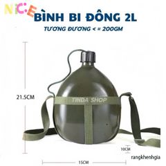 Bình Bi Đông Nhôm Cổ Điển 1L-3L Siêu Nhẹ - Bình Đựng Nước và Rượu Thể Thao, Du Lịch, Cắm Trại, Phượt, Chống Va Đập