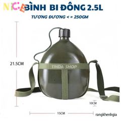 Bình Bi Đông Nhôm Cổ Điển 1L-3L Siêu Nhẹ - Bình Đựng Nước và Rượu Thể Thao, Du Lịch, Cắm Trại, Phượt, Chống Va Đập