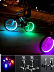 Bộ Nắp Van Đèn LED Đầy Màu Sắc cho Xe Máy, Ô Tô và Xe Đạp - Phụ Kiện Chiếu Sáng An Toàn Khi Lái Ban Đêm