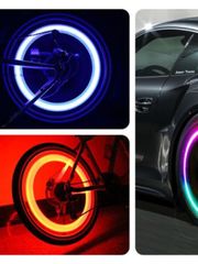 Bộ Nắp Van Đèn LED Đầy Màu Sắc cho Xe Máy, Ô Tô và Xe Đạp - Phụ Kiện Chiếu Sáng An Toàn Khi Lái Ban Đêm