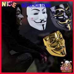 Mặt Nạ Hóa Trang Hacker Anonymous Đen, Trắng, Vàng, Bạc - Phụ Kiện Cosplay Halloween Độc Đáo, Thể Hiện Phong Cách Cá Nhân