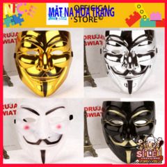 Mặt Nạ Hóa Trang Hacker Anonymous Đen, Trắng, Vàng, Bạc - Phụ Kiện Cosplay Halloween Độc Đáo, Thể Hiện Phong Cách Cá Nhân