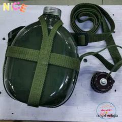 Bình Tông Nhôm Xanh Cổ Điển - Bi Động Du Lịch Hoài Cổ Cho Rượu và Nước - Phụ Kiện Chuyến Phượt Thú Vị